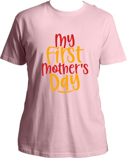 Celebrate your first Mother's Day with a special gift! Make the day special with one of our unique t-shirts, designed specifically for moms celebrating their inaugural Mother's Day. Give a personalized touch and make your first Mother's Day a memorable one. Each t-shirt is crafted with comfort and quality in mind, featuring soft, breathable materials for maximum comfort. These t-shirts are sure to make the perfect statement on the big day.