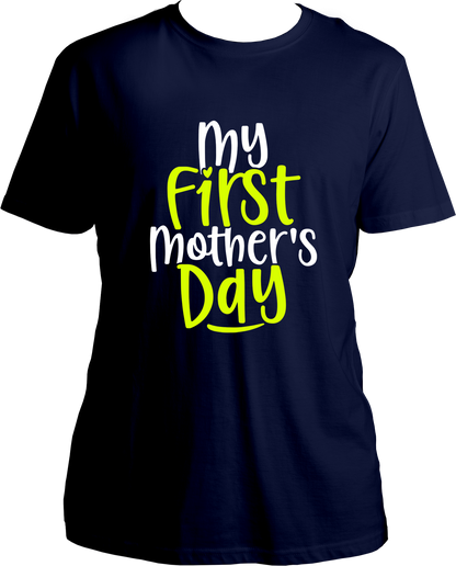 Celebrate your first Mother's Day with a special gift! Make the day special with one of our unique t-shirts, designed specifically for moms celebrating their inaugural Mother's Day. Give a personalized touch and make your first Mother's Day a memorable one. Each t-shirt is crafted with comfort and quality in mind, featuring soft, breathable materials for maximum comfort. These t-shirts are sure to make the perfect statement on the big day.