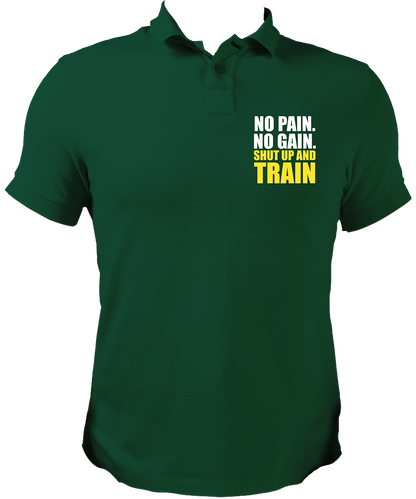 No Pain. No Gain. Shut Up & Train Unisex Polo