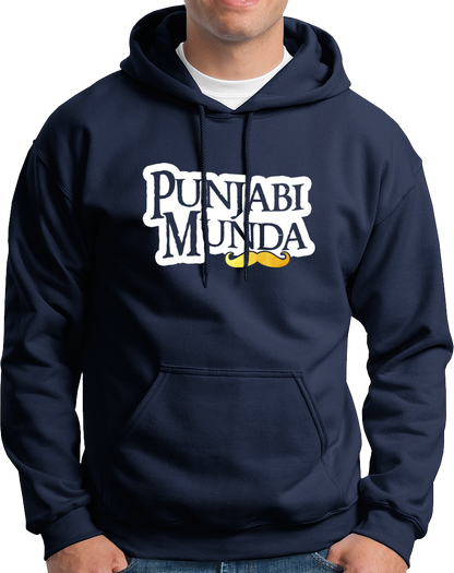 Navy Blue Punjabi Munda Unisex Hoodie with Punjabi Munda graphic