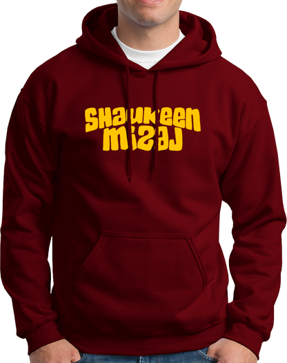 Maroon Shaukeen Mizaj Unisex Hoodie with yellow Shaukeen Mizaj print